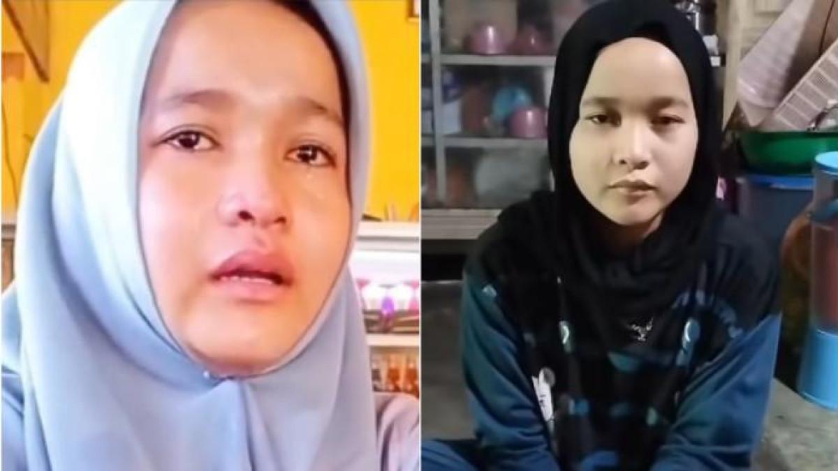 SISWI BERHENTI SEKOLAH - Foto Intan Mutiara asal, siswi MTs viral karena rela berhenti sekolah demi bekerja membantu ibunya. Ia dikenal berprestasi.