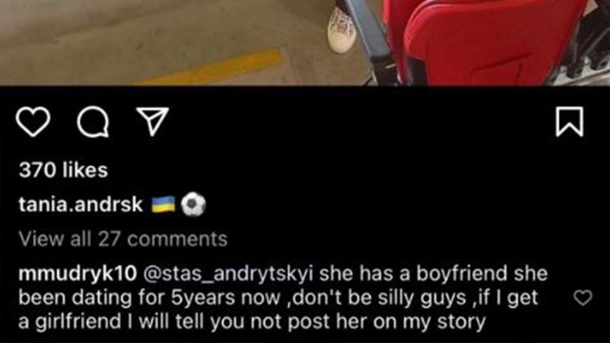 Komentar ngamuk Mykhailo Mudryk di Instagram