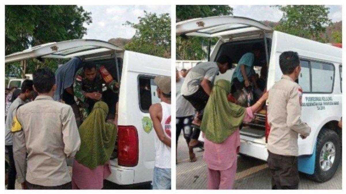 Proses evakuasi Ibu-ibu lagi jemur ikan di Pulau Rinca jadi sasaran komodo