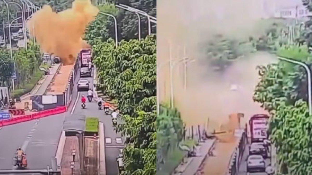 Kronologi septic tank di China meledak, pengguna jalan raya dihujani tinja