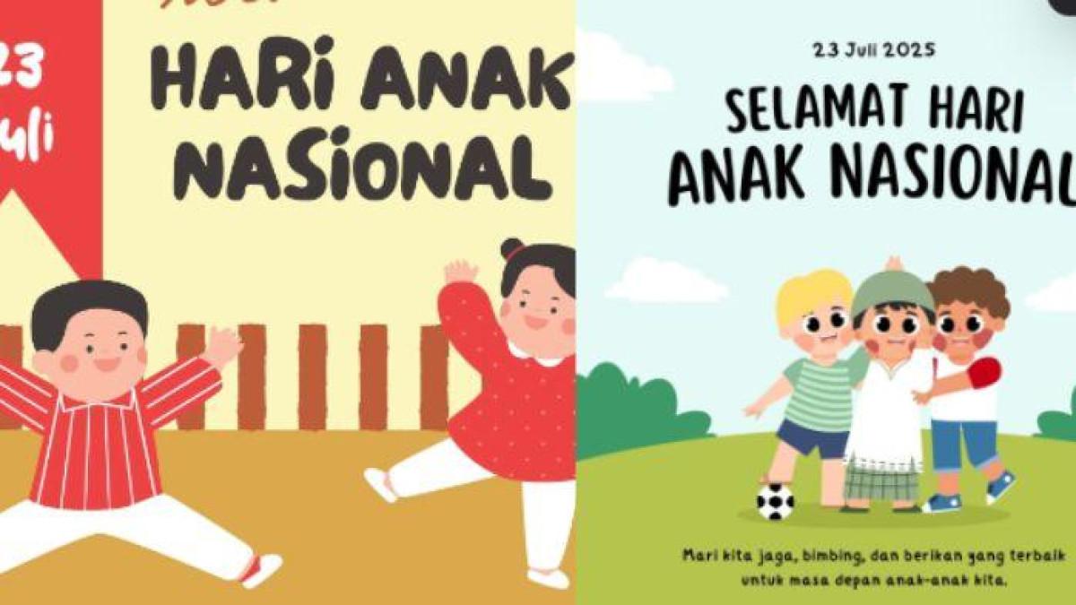 HARI ANAK NASIONAL - Kumpulan gambar ucapan Hari Anak Nasional 2025 dengan desain menarik. Hari Anak Nasional diperingati setiap tanggal 23 Juli
