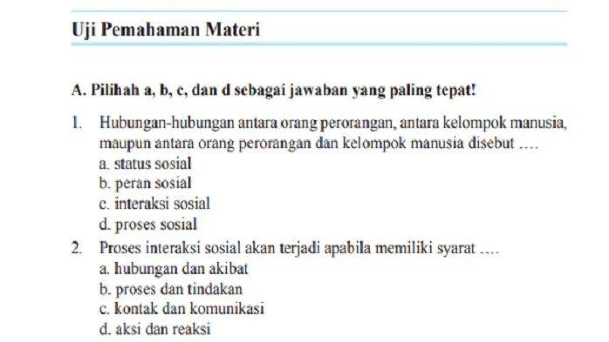Kunci Jawaban IPS Kelas 7 Halaman 121, 122, Uji Kompetensi Bab 2