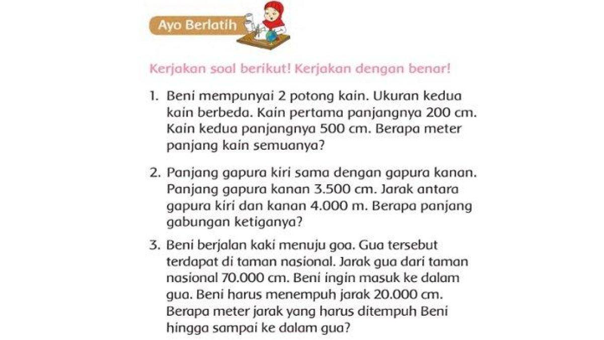 Kunci Jawaban Tema 5 Kelas 2 SD Halaman 177 dan 178: Berapa Meter Panjang Kain Beni?