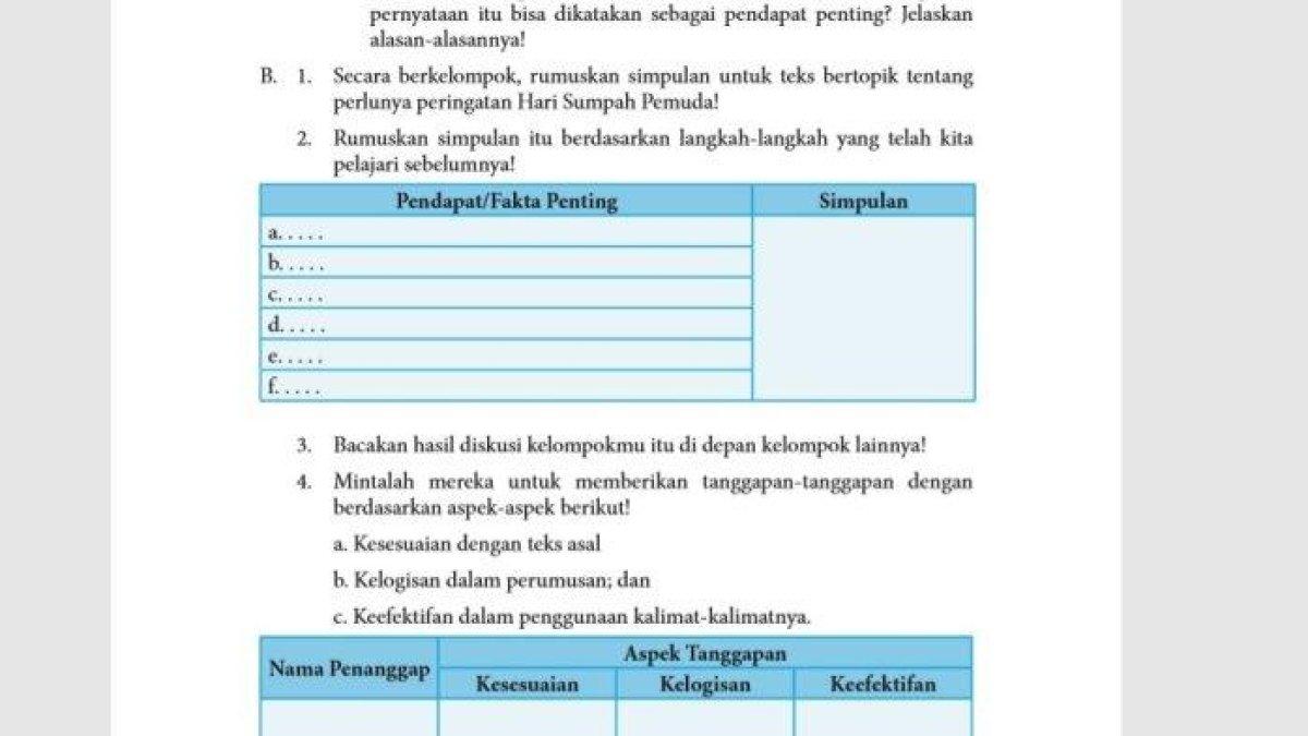 Kunci jawaban Bahasa Indonesia kelas 8 halaman 185 semester 2