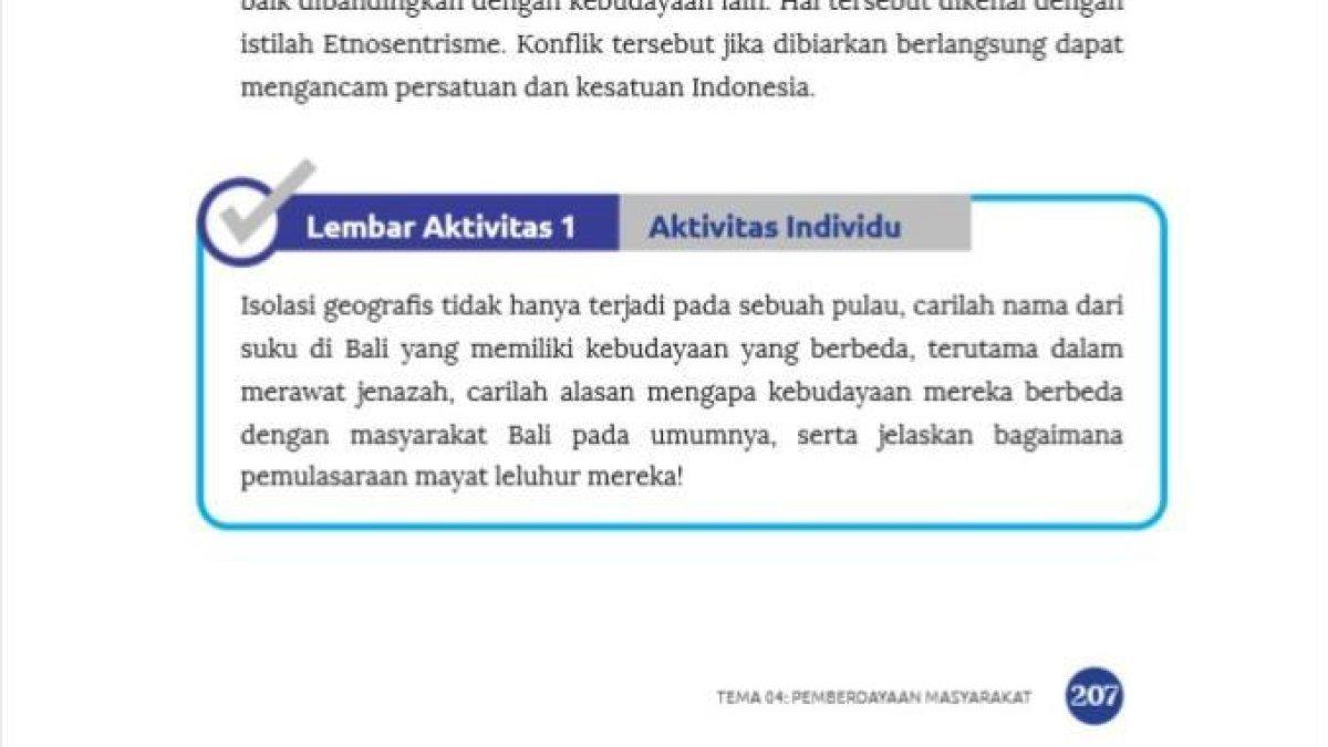 Kunci jawaban IPS kelas 7 halaman 207 kurikulum merdeka tentang bagaimana pemulasaraan mayat leluhur.