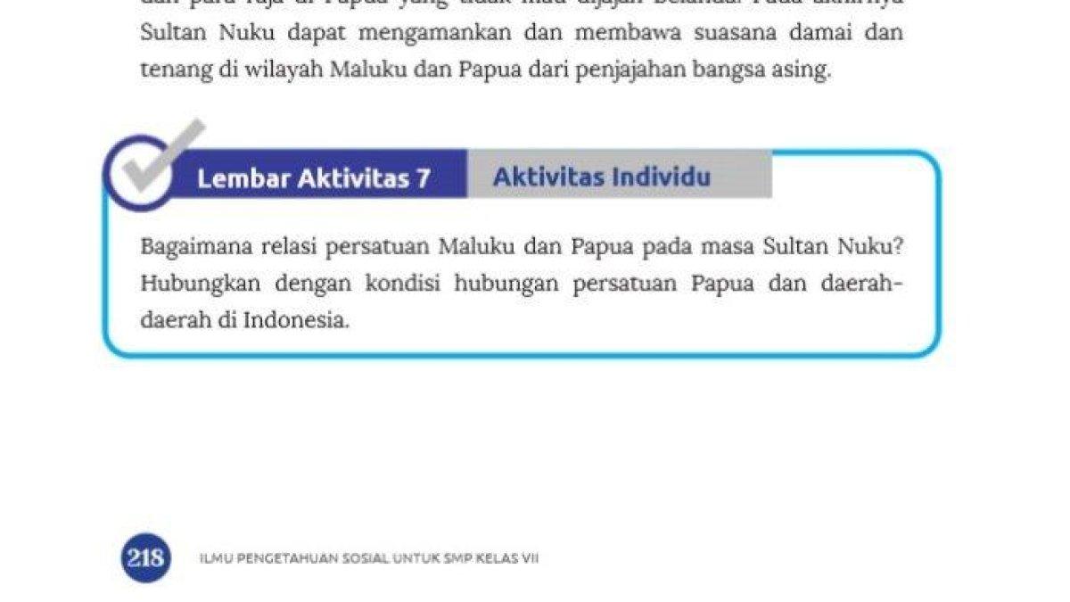 Kunci jawaban IPS kelas 7 halaman 218 kurikulum merdeka