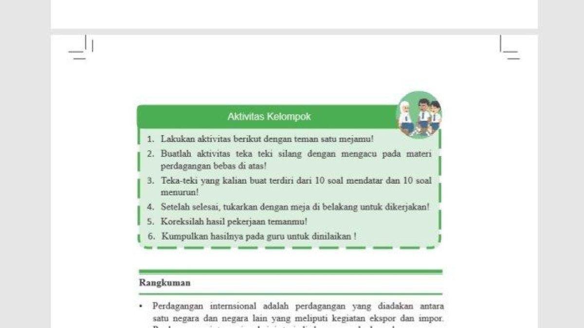 BELAJAR KUNCI JAWABAN - Kunci jawaban IPS kelas 9 halaman 192 mengenai materi perdagangan bebas.
