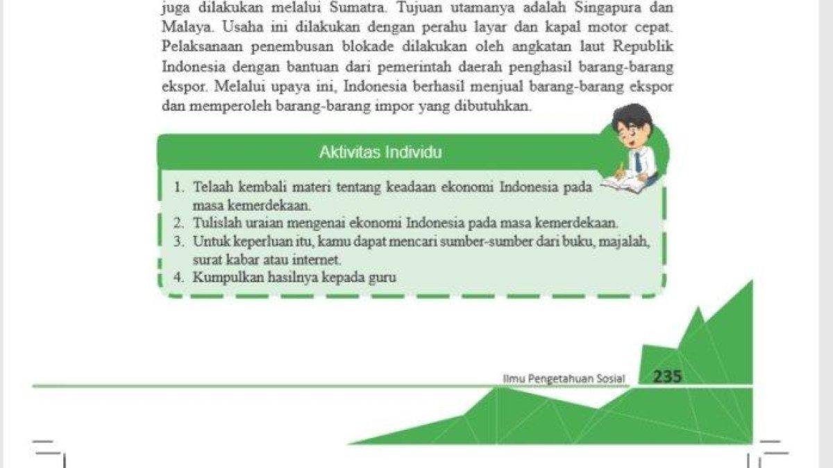 Kunci jawaban IPS kelas 9 halaman 235 mengenai perkembangan Ekonomi Indonesia