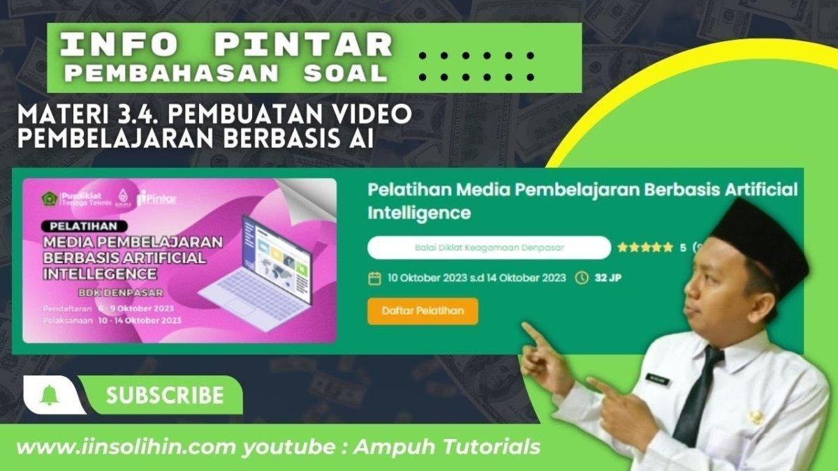 Kunci jawaban Modul 3.1 Artifical Intelligence/AI dalam Pembelajaran untuk bapak/ibu guru/peserta Pelatihan Pintar Kemenag