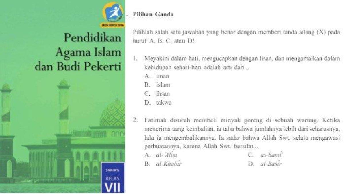 Kunci jawaban PAI Kelas 7 halaman 12 Kurikulum 13. d