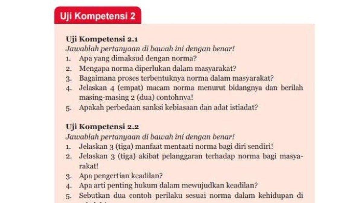 Kunci jawaban PKN kelas 7 halaman 61 Uji Kompetensi 2