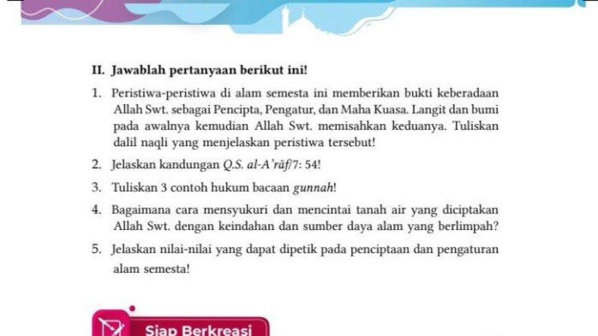 Kunci jawaban Pendidikan Agama Islam (PAI) Kelas 7. ddd