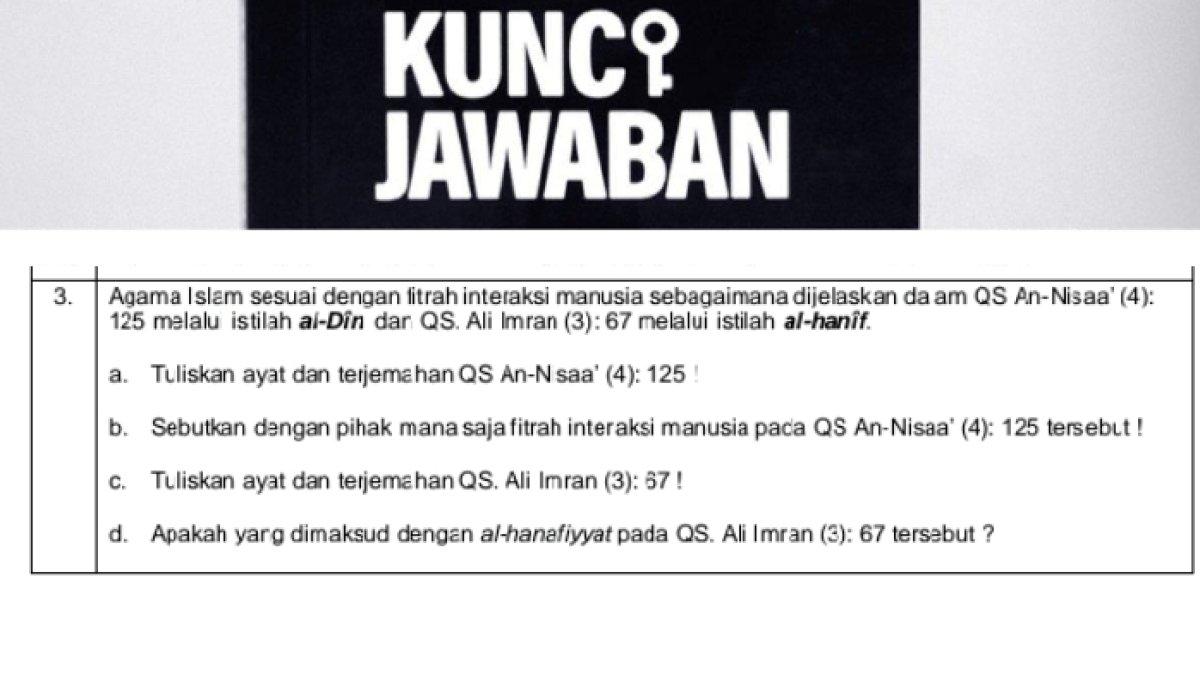 Kunci jawaban dari soal 'Sebutkan dengan pihak mana saja fitrah interkasi manusia menurut QS An-Nisa 4: 125!'