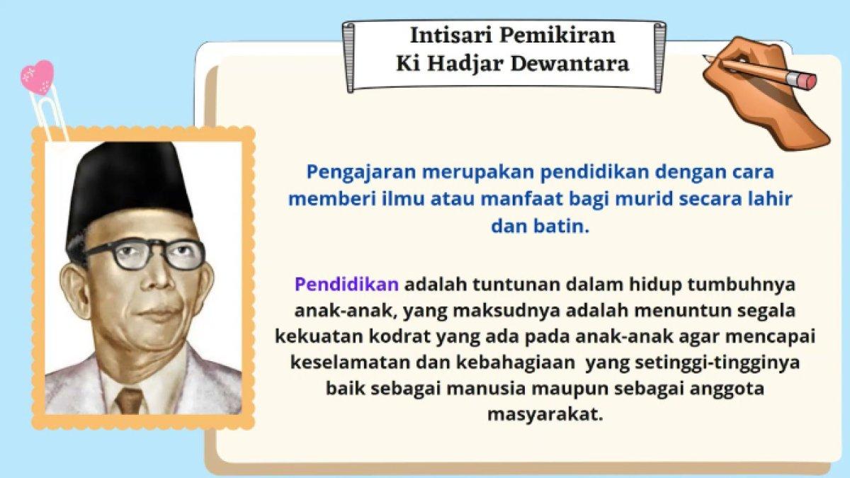 Kunci jawaban dari soal 'Jelaskan bagaimana pemikiran Ki Hajar Dewantara dikontekstualkan sesuai dengan nilai-nilai luhur!'