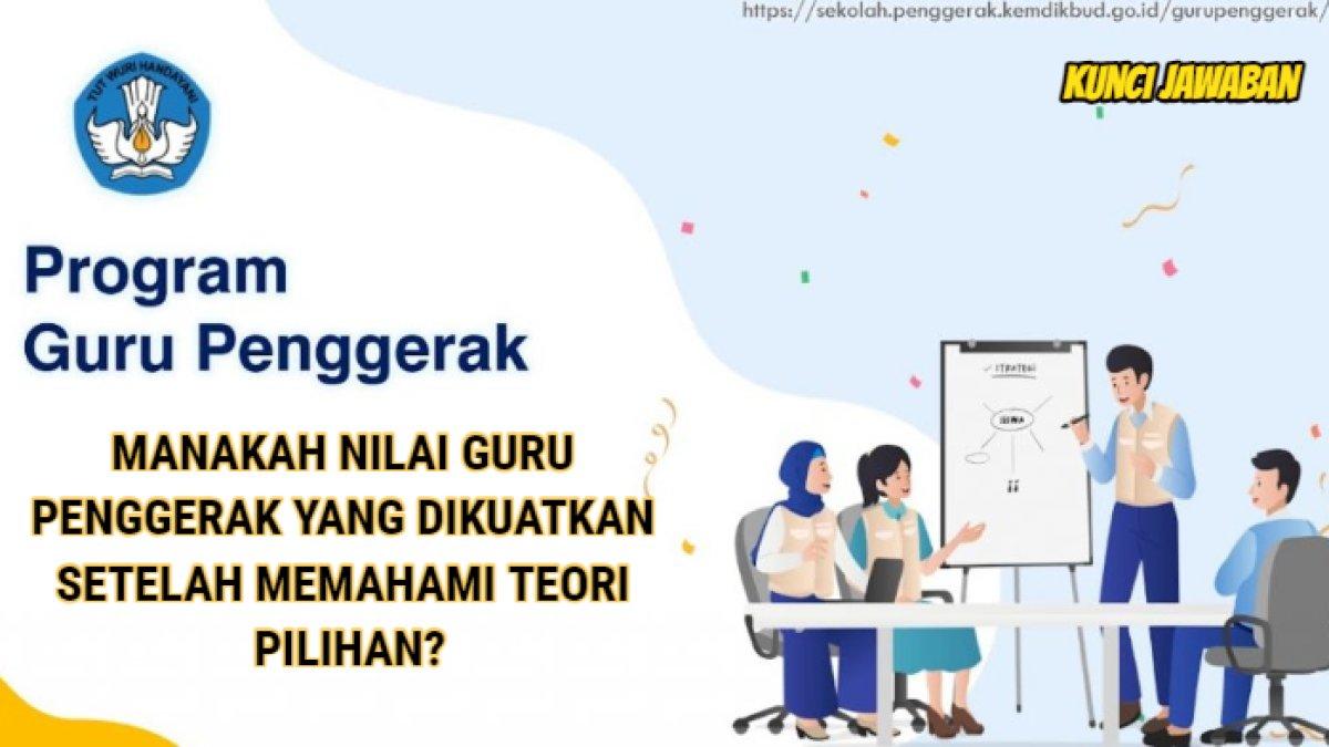 Kunci jawaban dari soal 'Manakah nilai-nilai Guru Penggerak yang dikuatkan setelah memahami teori ini?'