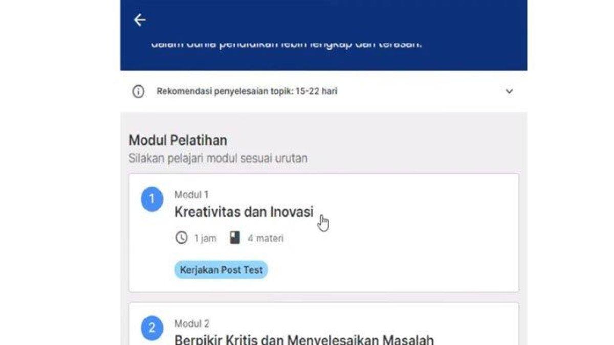 Laman SIMPKB. Jawaban Soal Post Test Modul 1 Kreativitas dan Inovasi, Lengkap (Youtube)