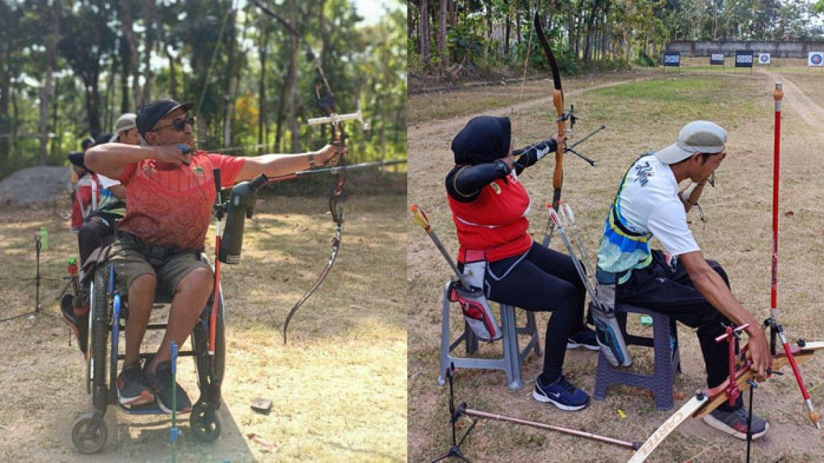 Latihan atlet binaan Inklusi Center Kecamatan Karanganom Bhakti Negeri