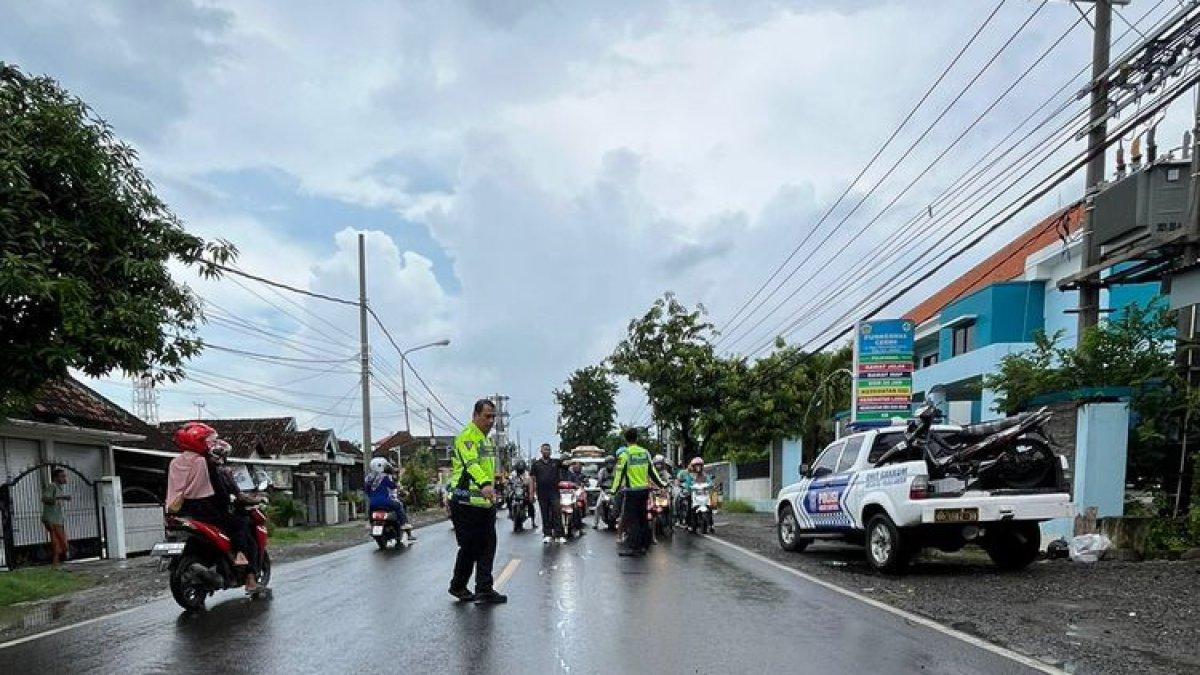 Lokasi kecelakaan lalu lintas yang terjadi di Jalan Raya Cerme lor, Kecamatan Cerme, Gresik