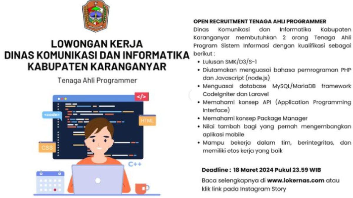 Lowongan Kerja Dikominfo Karanganyar 2024