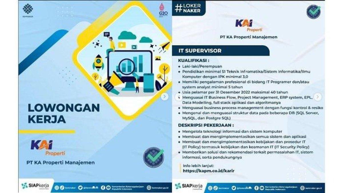 Lowongan Kerja KAI Properti April 2024