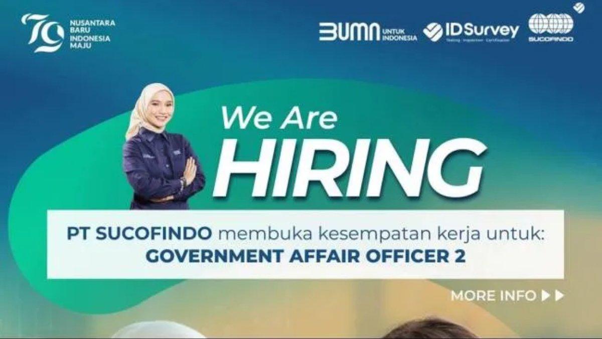 Lowongan kerja BUMN Sucofindo September 2024.