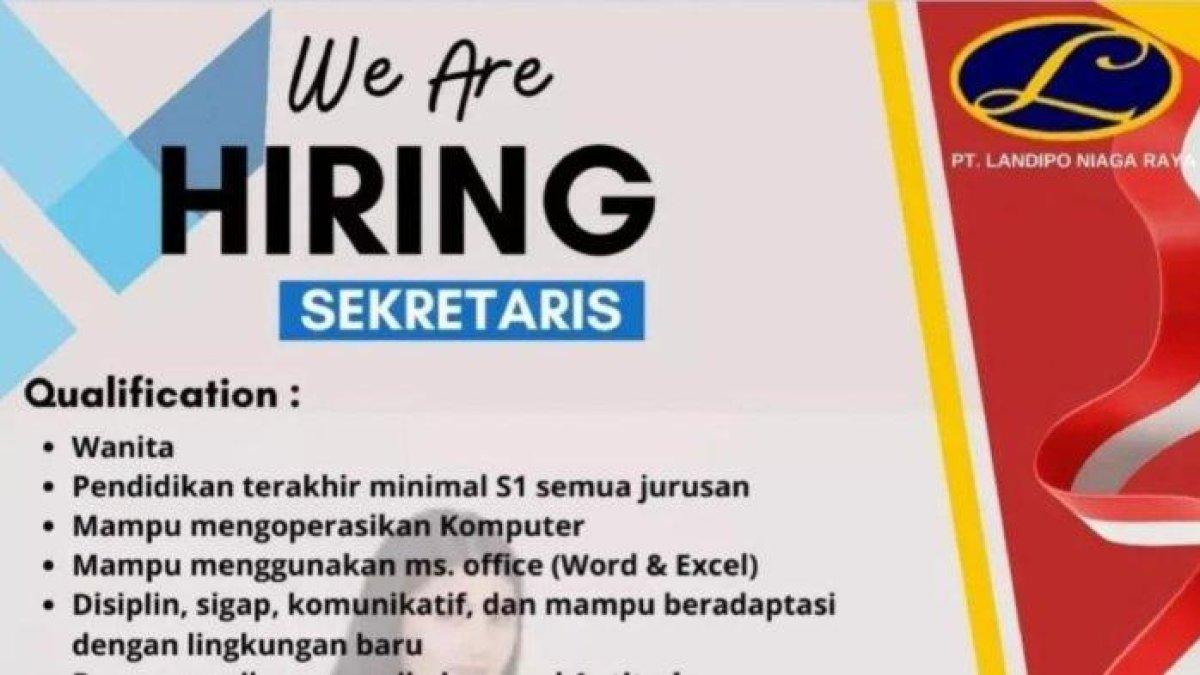 Lowongan kerja di PT Landipo Niaga Raya.