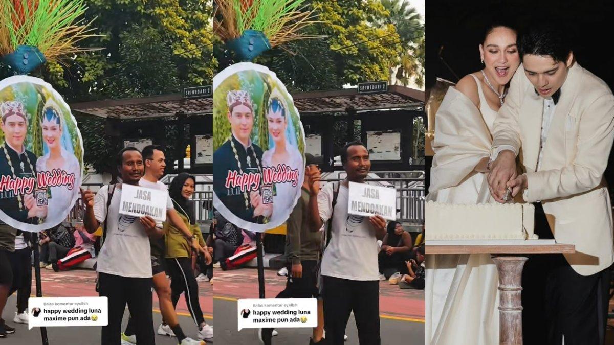 PERNIKAHAN LUNA MAYA - Kolase foto pria buka jasa mendoakan pernikahan Luna Maya diambil dari TikTok @moonsapiir pada Sabtu (17/5/2025). Luna Maya kini cari pria di video tersebut
