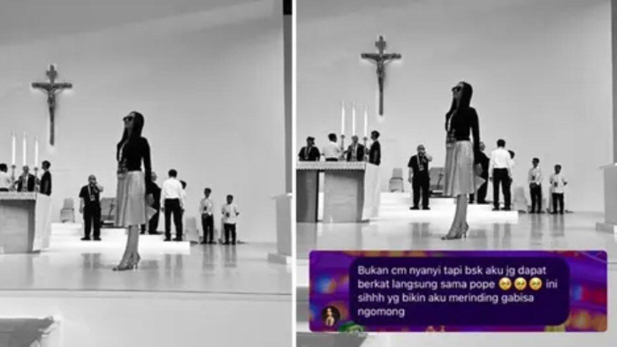 Lyodra Ginting persembahkan lagu di Misa Kudus yang dipimpin Paus Fransiskus di GBK