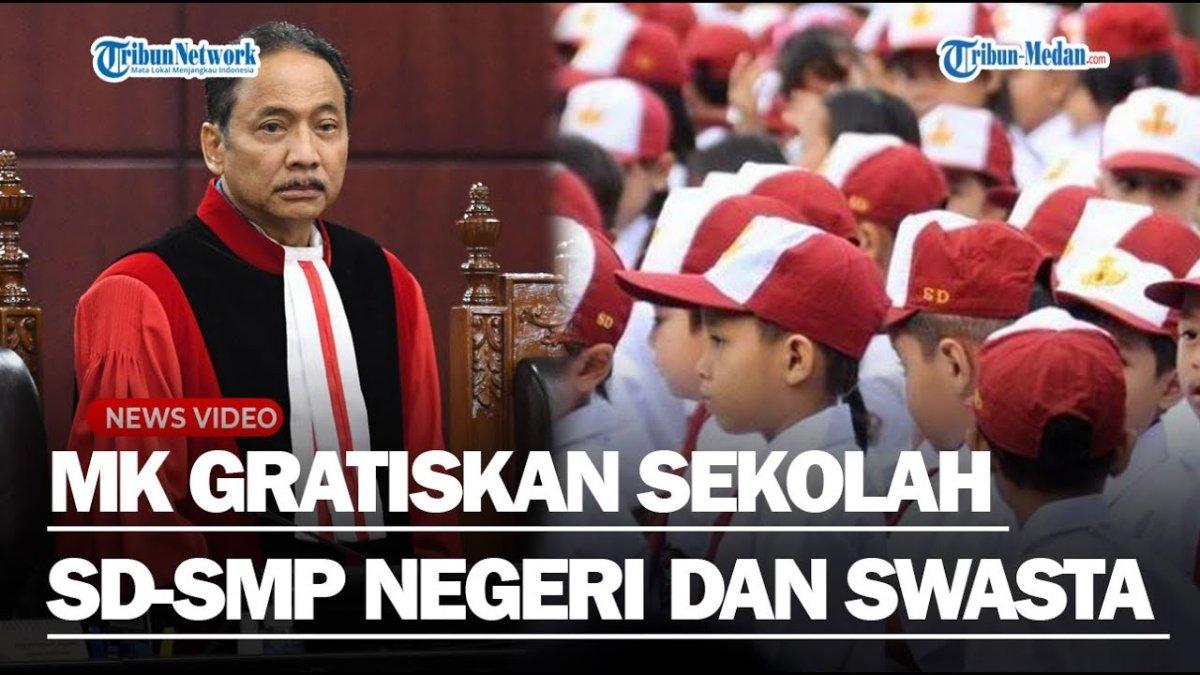 SD SMP GRATIS - Capture YouTube Tribun Medan menampilkan Ketua MK Suhartoyo mengabulkan permohonan gratiskan biaya SD-SMP. MK mengabulkan permohonan untuk menggratiskan biaya SD dan SMP baik negeri maupun swasta