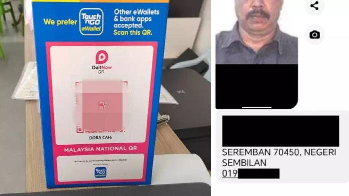 Maling menempelkan QR Code palsu miliknya di kasir sebuah restoran (1)