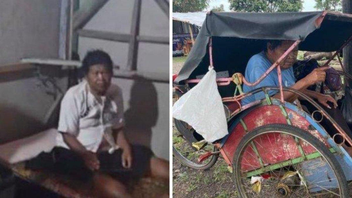 Masduki (63) seorang lansia di Subang, sudah 2 bulan tinggal di atas becak setelah ditelantarkan keluarga karena sakit Diabetes