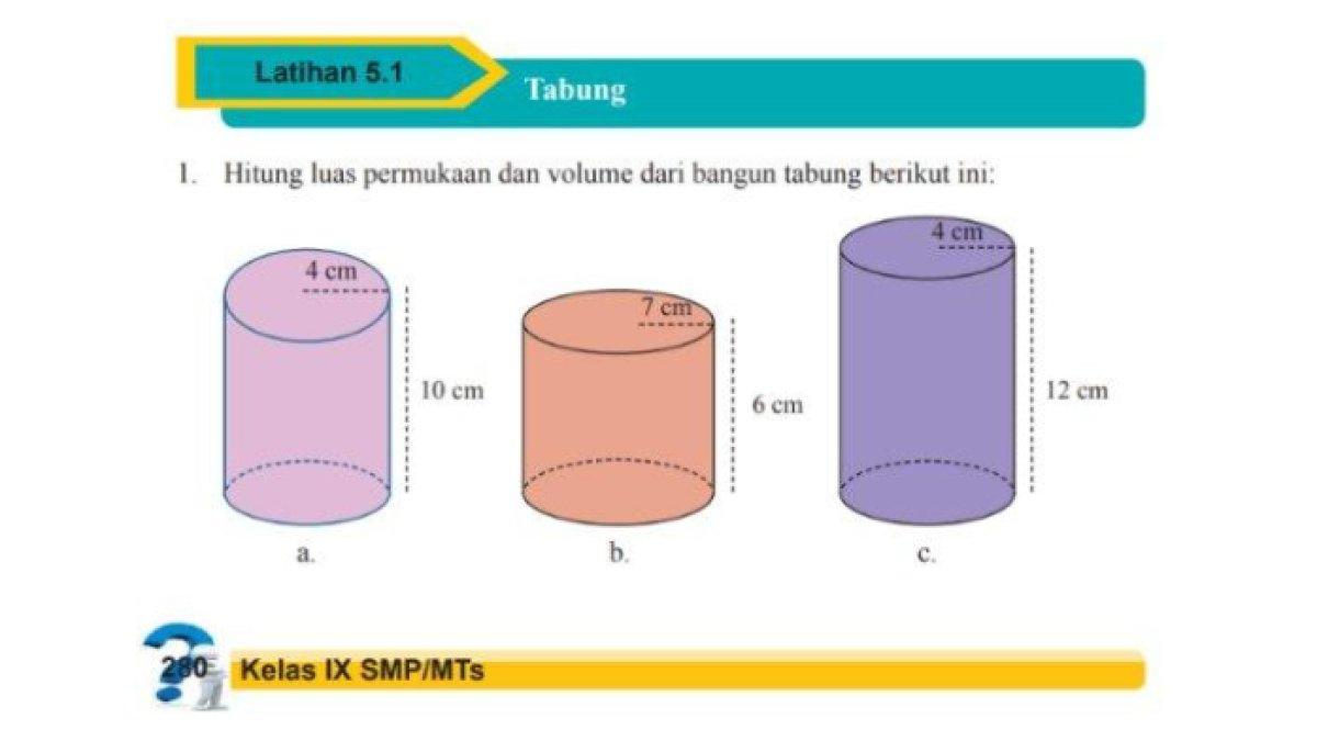 ILUSTRASI KUNCI JAWABAN: Matematika Kelas 9 halaman 280, 281, 282, 283