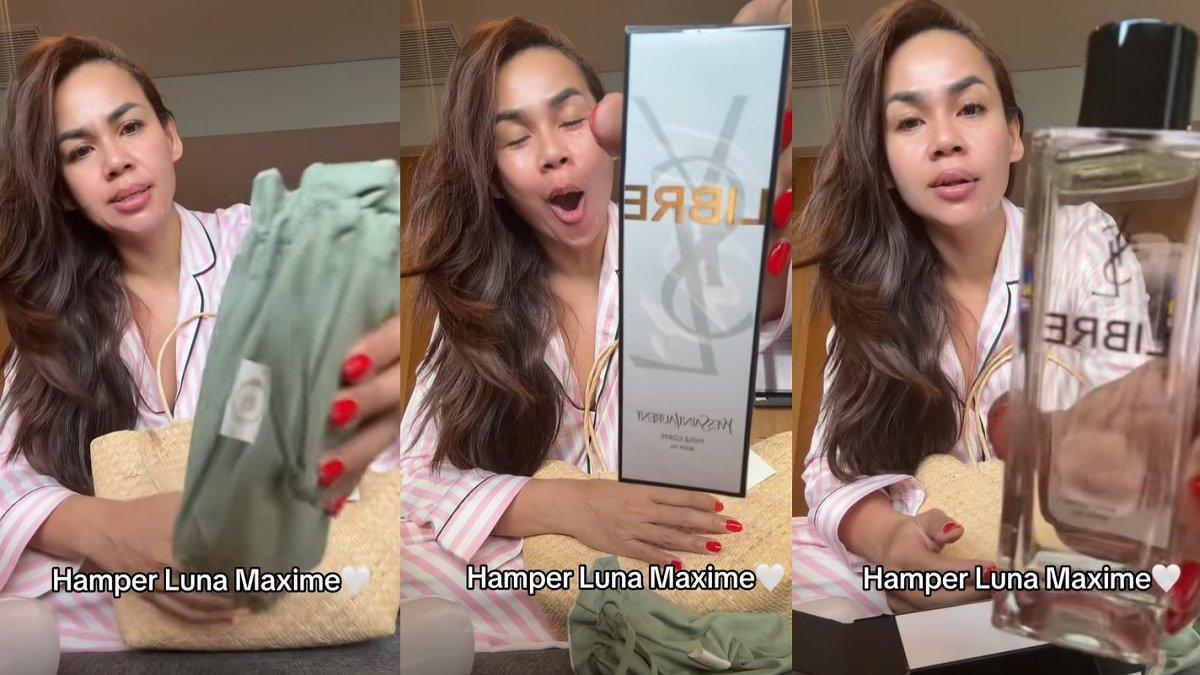 PERNIKAHAN LUNA MAYA - Capture video Melaney Ricardo diambil dari akun TikTok @melaney_ricardo pada Kamis (8/5/2025). Melaney Ricardo menunjukkan isi souvenir pernikahan Luna dan Maxime