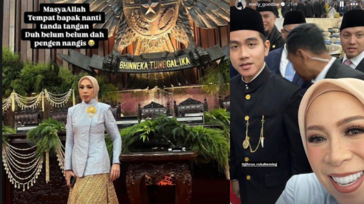 Melly Goeslaw hadir di pelantikan Prabowo-Gibran