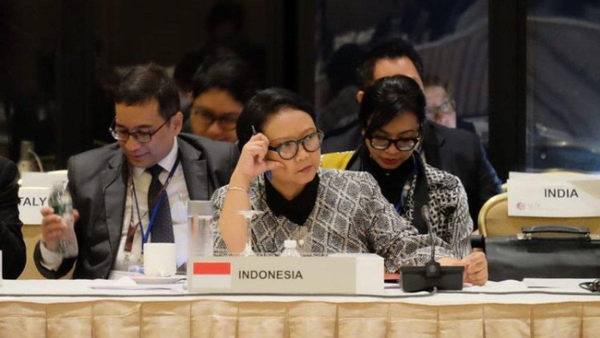 Menteri Luar Negeri Retno LP Marsudi di salah satu pertemuan di sela agenda Sidang Majelis Umum PBB pada September 2018.