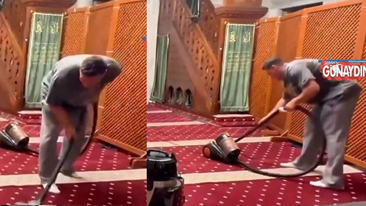 Mesut Ozil saat bantu bersih-bersih di masjid Turki.