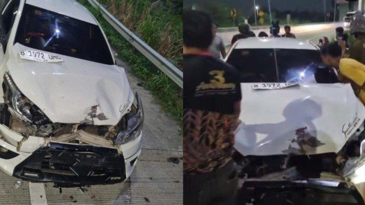 Mobil Toyota Yaris Putih Diadang Warga di Tol Margajaya Bekasi, Diduga Tabrak Lari Belasan Kendaraan