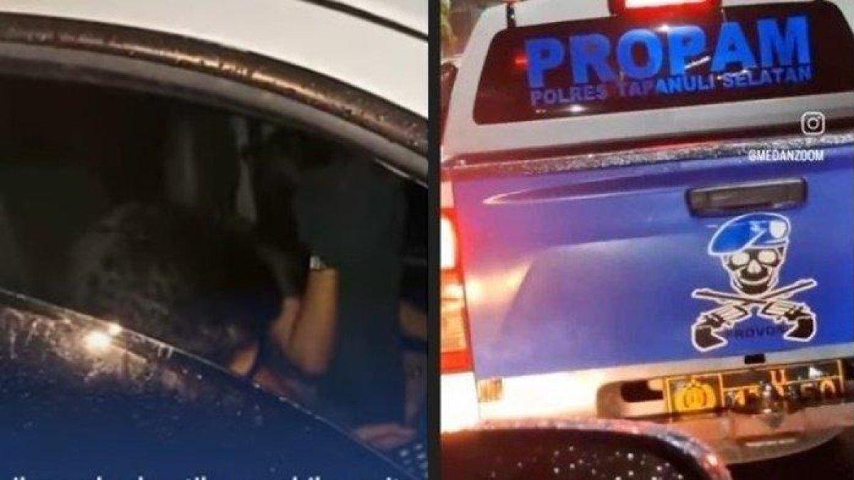 MOBIL POLISI TABRAK LARI- Beredar video mobil dinas polisi dari Profesi dan Pengamanan (Propam) Polres Tapanuli Selatan, Provinsi Sumatera Utara terlibat insiden tabrakan