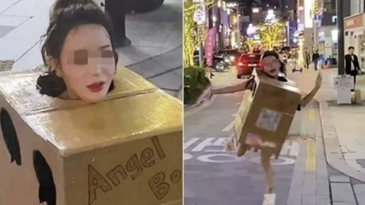 Model cantik keliling kota hanya pakai kardus