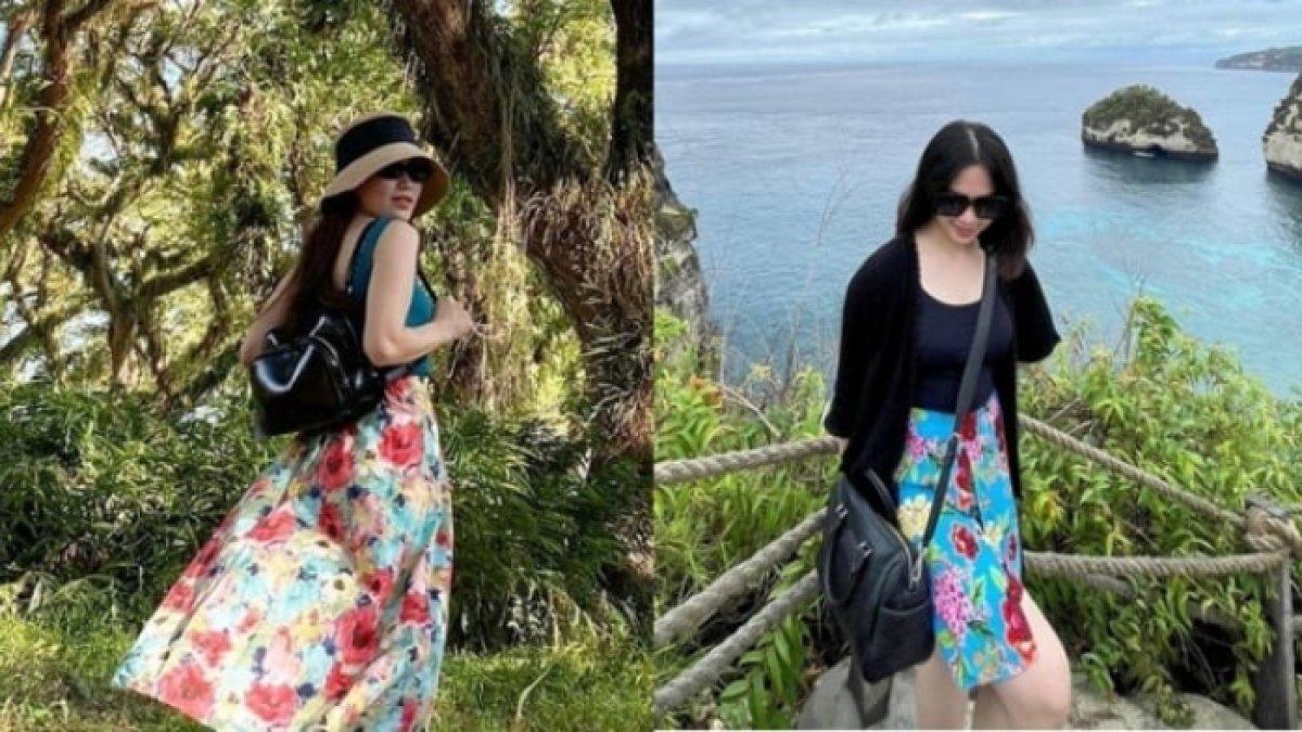 Momen Ayu Ting Ting dan Dinar Salsa saat mengenakan rok bunga-bunga, seleranya dianggap mirip