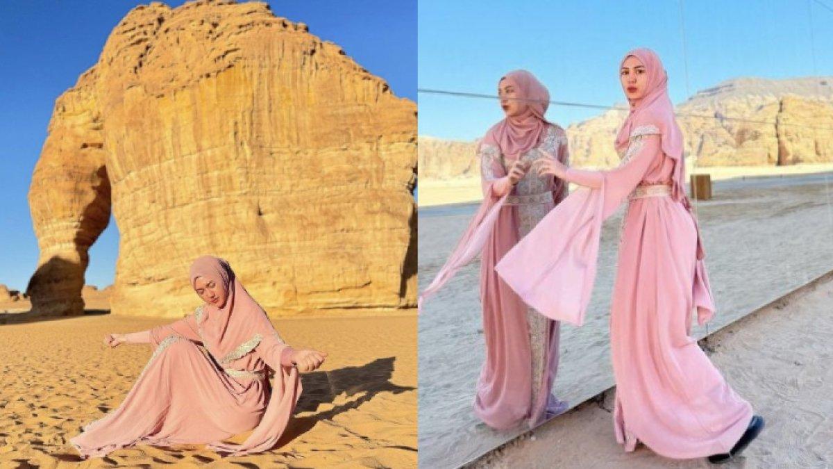 Momen Happy Asmara berkunjung ke Kota Terkutuk Al Ula