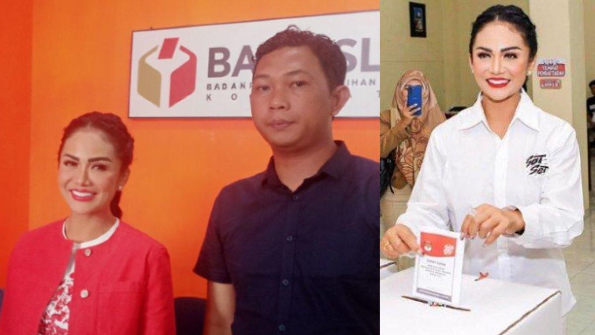 Momen Krisdayanti menyambangi Bawaslu setelah dilaporkan karena dugaan kampanye di TPS pada Rabu, (14/2/2024) dan saat mencoblos