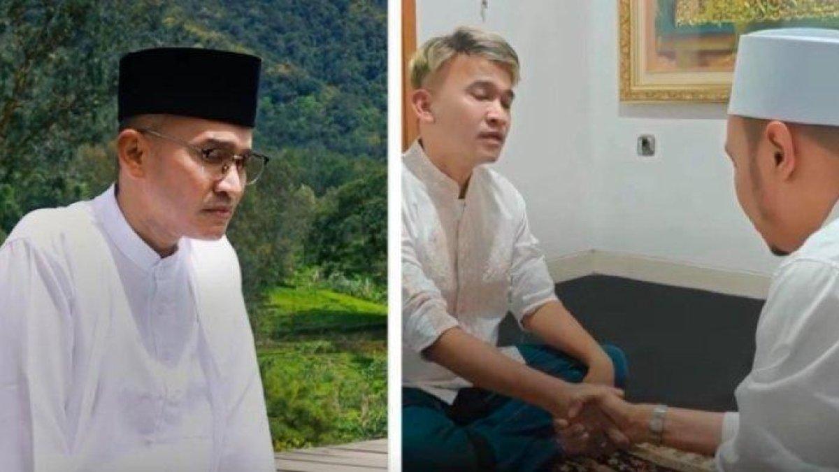 RUBEN ONSU MUALAF - Momen Ruben Onsu menyebut dua kalimat syahadat dengan bimbingan dari Habib Usman bin Yahya, suami Kartika Putri. Ruben mengumumnkan dirinya resmi memeluk Islam di momen Idul Fitri 2025, Senin (31/3/2025).