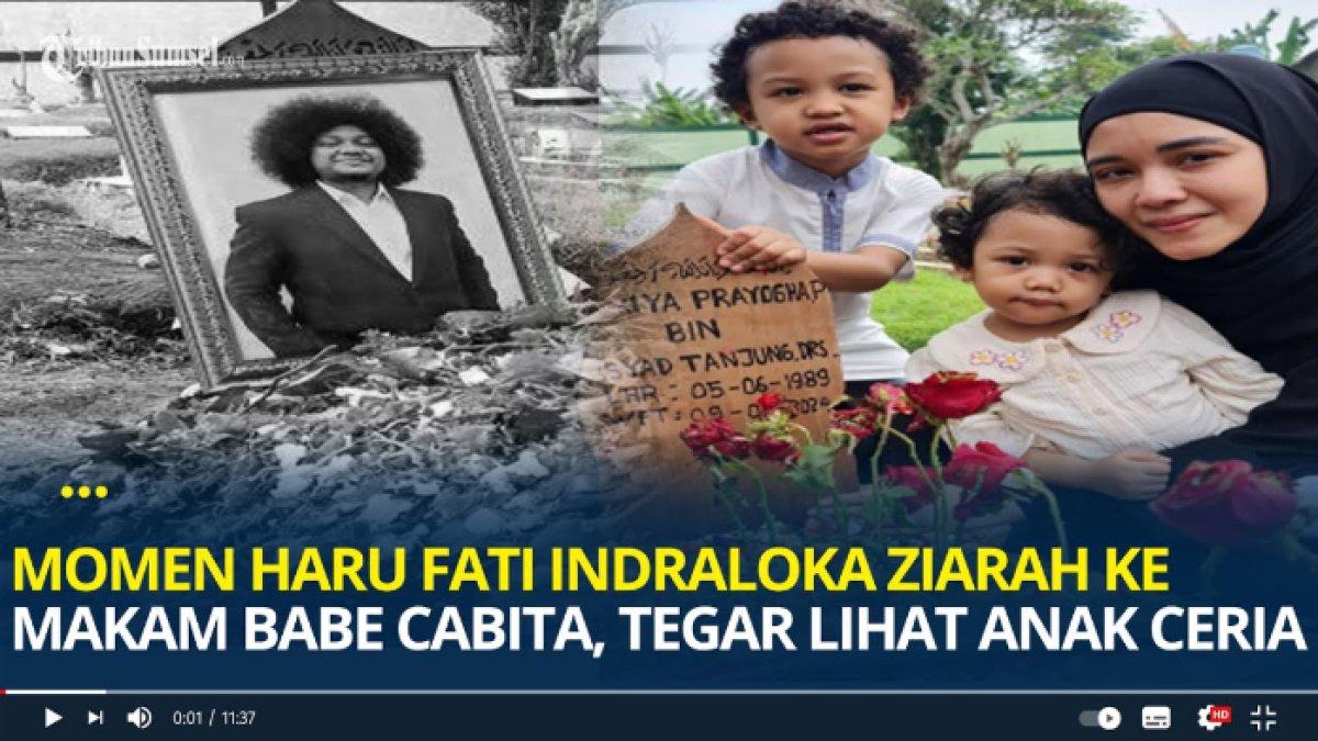 Momen haru Fati Indraloka saat ziara ke makam Babe Cabita di momen Lebaran