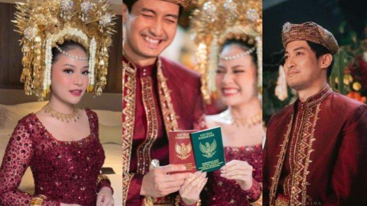 Momen pernikahan Hanggini dan Lutfhi Aulia.