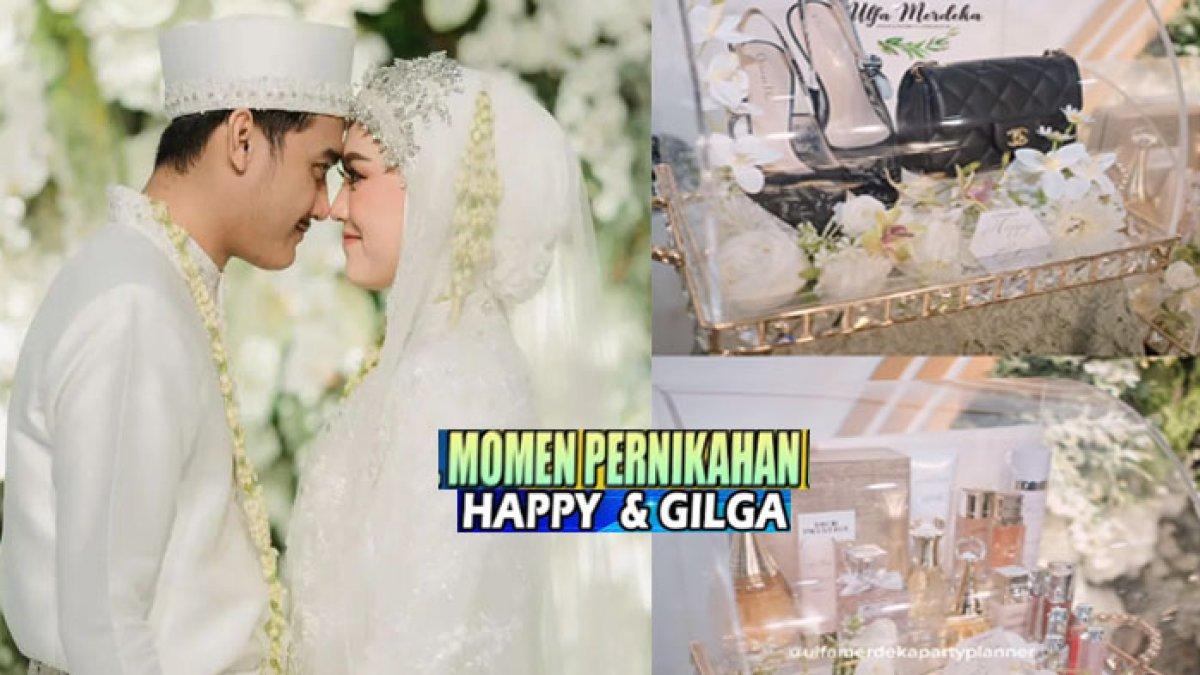 Momen pernikahan Happy Asmara dan Gilga Sahid.