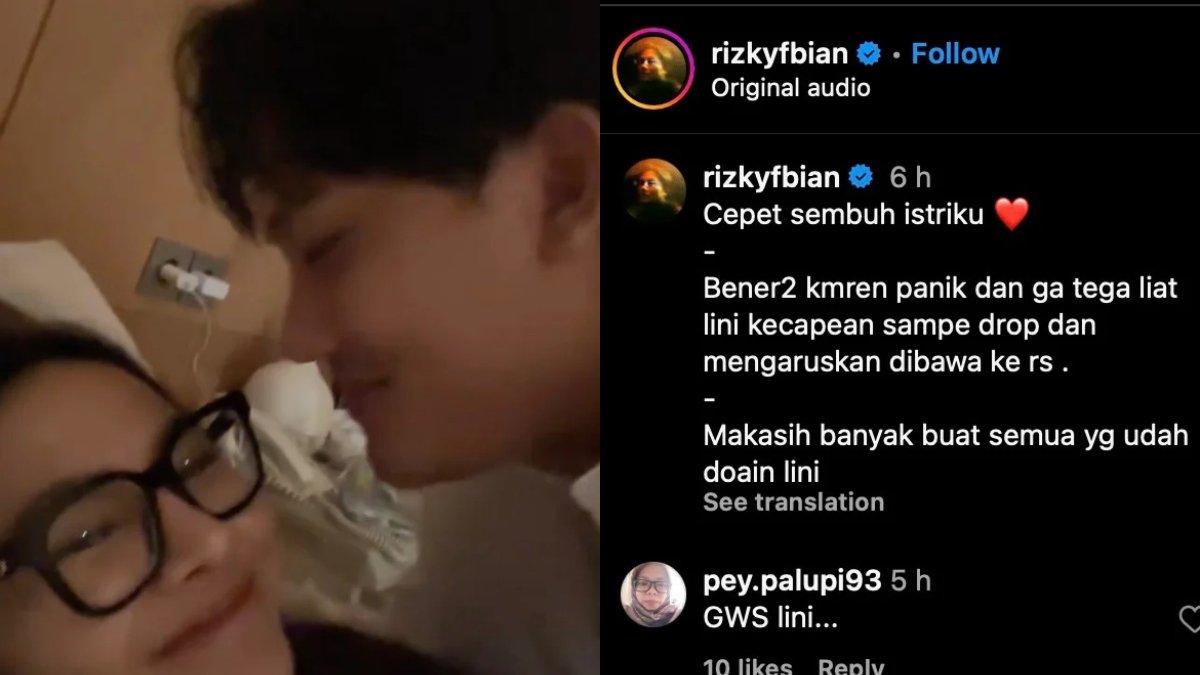 Momen saat Rizky Febian menjenguk Mahalini.