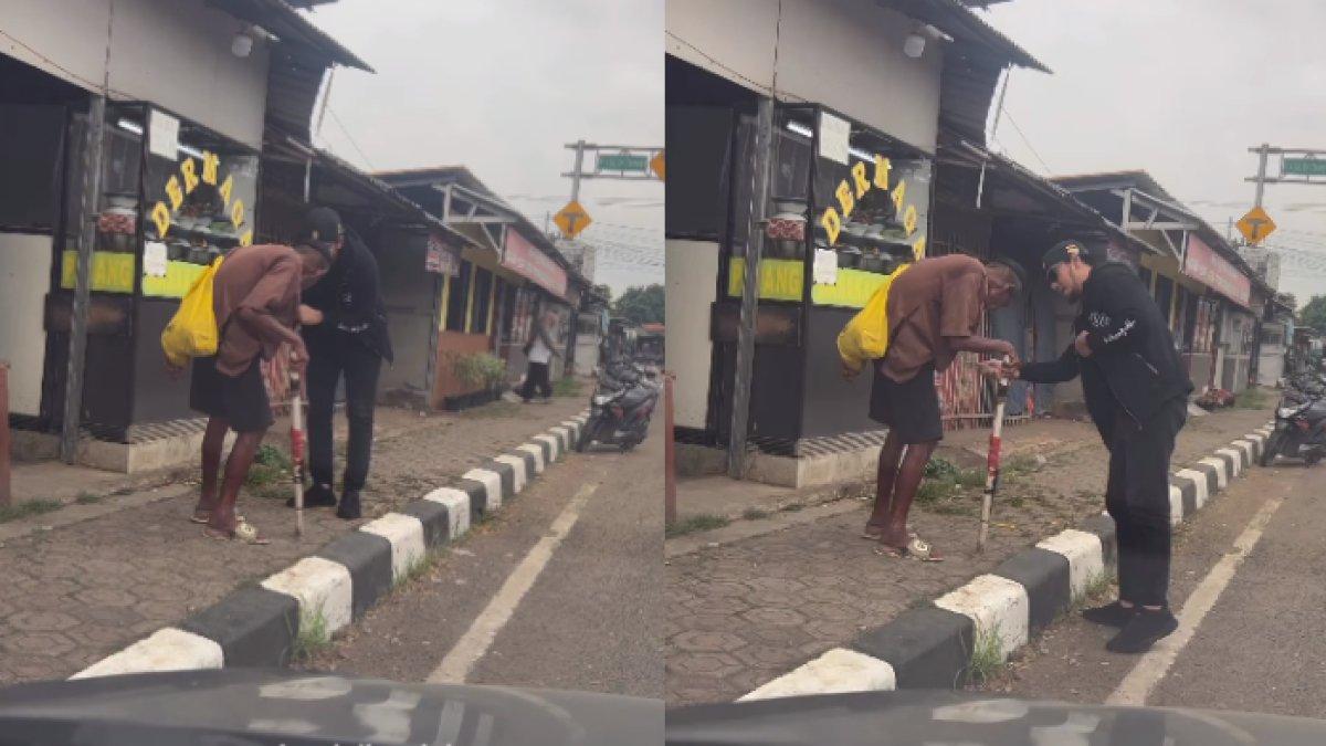Momen seorang pengemis menolak diberi uang sedekah, karena dianggapnya terlalu banyak, takut akhirat