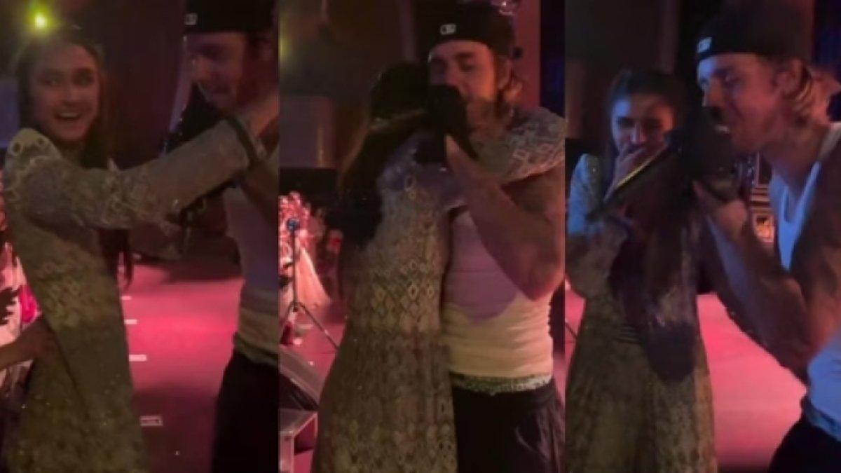 Momen spesial Justin Bieber dengan Alaviaa Jaaferi di pernikahan Anant Ambani