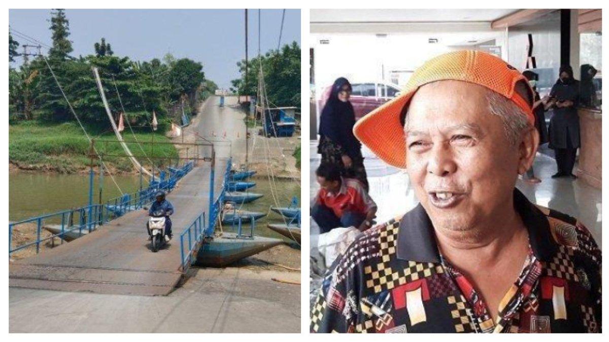 PROFIL HAJI ENDANG - Muhammad Endang Junaedi alias Haji Endang, memprotes penyegelan jembatan perahu oleh BBWS Citarum yang ia bangun di Karawang, Jawa Barat. Usaha jembatan perahu penyeberangan beromzet puluhan juta rupiah di Dusun Rumambe, Desa Anggadita, Kecamatan Klari, Karawang terancam ditutup oleh Balai Besar Wilayah Sungai (BBWS) Citarum.
